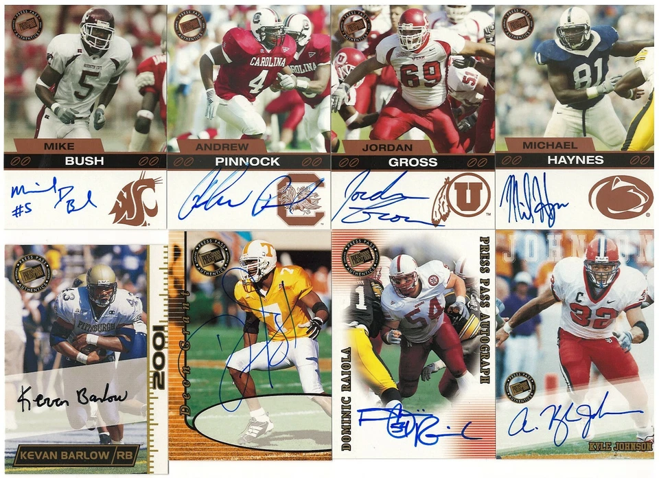 EARNEST GRAHAM, DEON GRANT, DANIEL GRAHAM+8 PRESS PASS AUTOGRAPHED INSERT CARDS - Image 1 of 2