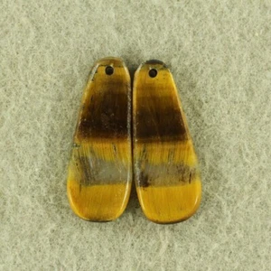 F05312 # 1 Pair Natural Matched Tiger eye Jasper Pendant Earrings Bead - Picture 1 of 3