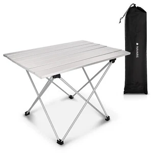 Mesa plegable de camping ultraligera 55.7 x 40.5 x 38.5 CM de color plateado - Imagen 1 de 7