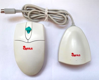 Genius NewScroll Wireless PS/2 Vintage Mechanical Ball Mouse Tested Working - Image 1 of 4