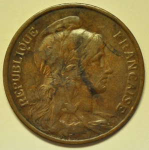 mw27853 France Bronze 5 Centimes 1917 KM#842 - Picture 1 of 2
