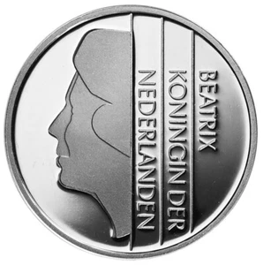 NETHERLANDS 1 Gulden 2001 Silver Proof 'Queen Beatrix' - Picture 1 of 2