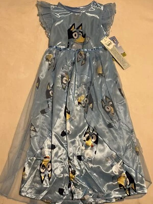 Camisón Bluey Niña 6x Personaje Azul Satinado y Tul, Vestido Foto 1 de 3