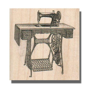 NEW Mounted Rubber Stamps, SINGER SEWING MACHINE Vintage, Victorian Rubber Stamp