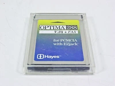 Hayes 534PAM OPTIMA 288 V.34 Modem & Fax for PCMCIA w/EZ Jack RJ11 - for Laptop - Image 1 of 3