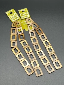 Bead Gallery AMBER SHELL 16x20mm Rectangle Loops 2 pks (32 pcs total) NIP Retro - Picture 1 of 3