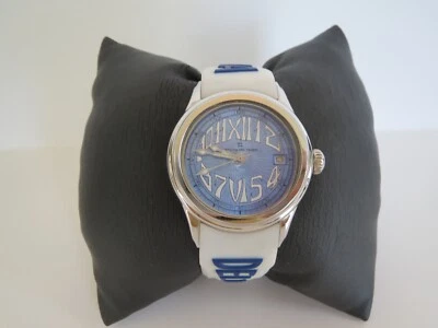 РЕДКАЯ OFFICINA DEL TEMPO белый резиновый ремень синий лицо женщин часы изящный! - Изображение 1 из 4