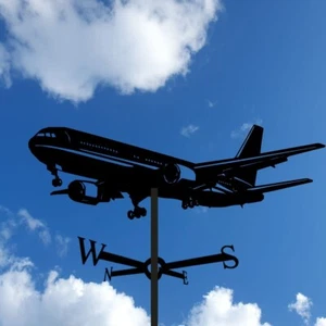 Veleta para avión | Indicador de dirección del viento plano metálico para jardín o techo | - Imagen 1 de 8