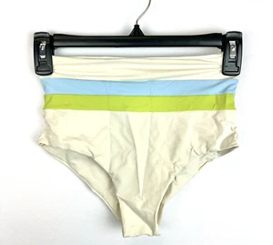 L Space Women’s Portia Striped Bikini Bottom, Size Small, Off White, Blue, Green - Picture 1 of 3