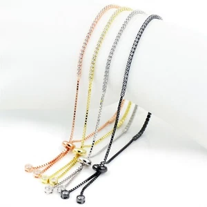 925 Sterlingsilber Schwarzgold/Rosévergoldet 1 Karat CZ Bolo Tennisarmband - Bild 1 von 10