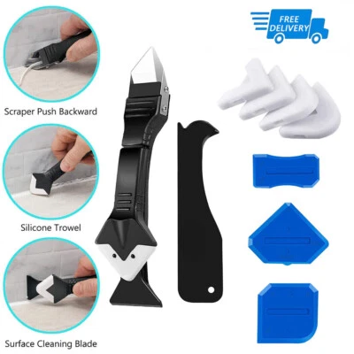 QNGENET 9PCS Blue Silicone Sealant Remover Caulk Tile Tool Kit Spreader Finish Kit Tools