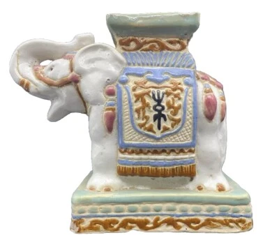 Soporte para plantas estatua esmaltada cerámica elefante indio asiático Foto 1 de 4
