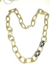 Nordstrom PANACEA 18" Luxe Link Necklace Black Rhinstone Accent Links