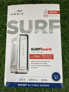 Arris SURFboard SB8200 DOCSIS 3.1 Gigabit Cable Modem White Wired 2 Gbps 2-Ports - Picture 1 of 7