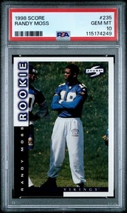 Randy Moss 1998 Puntuación Novato PSA 10 GEMA COMO NUEVO #235 Minnesota Vikings NFL ROY HoF - Imagen 1 de 2