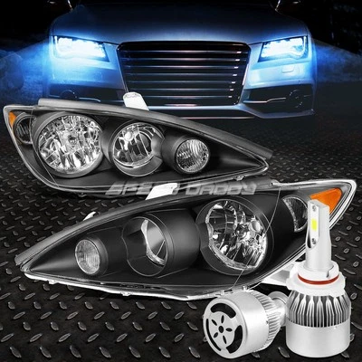 BLACK HOUSING HEADLIGHT+AMBER CORNER+WHITE LED 9006 HID W/FAN FOR 05-06 CAMRY - Image 1 of 4