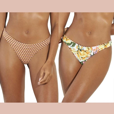 NUEVO $69 Maaji [Grande] Caleidoscopio Vibraciones Coqueteo Parte Inferior de Bikini Reversible U1481 Foto 1 de 4