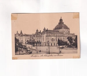 F2304) FRANKFURT am MAIN - Schauspielhaus mit Brunnen u. Straßenbahn ALT !  1922 - Bild 1 von 2
