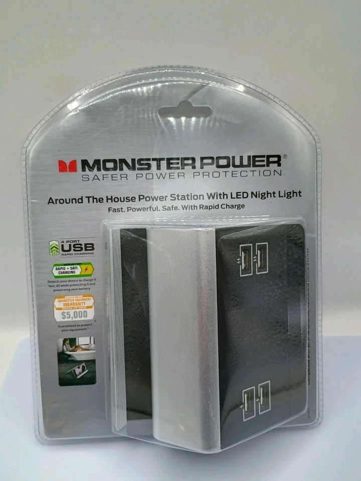 Monster USB FAST CHARGER Power Home Charging Station with 4 USB Ports 6ft Cord - Image 1 of 4