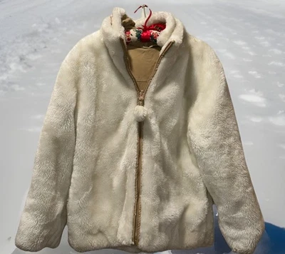 Reversible Faux Shearling Jacket Tan/ White Sz 16 XL (youth) Fits Adult Sz 10 - Image 1 of 4