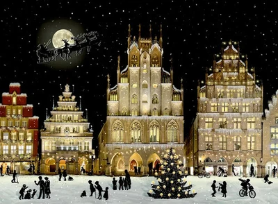 COPPENRATH, MÜNSTER A4-Wand-Adventskalender - Weihnachtliches Stadtpanorama | Barbara Behr | Deutsch