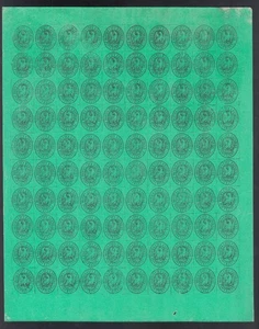 US Stamp #20L15+15a Boyd's Local Sheet of 100 - No Gum, CV $187.50++ - Picture 1 of 2