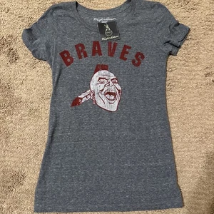 Wright And Ditson Atlanta Braves T-Shirt Women’s Large Fitted Vintage - Picture 1 of 9