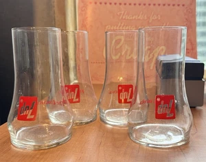 4 Vintage 1970’s The Uncola 7UP Upside Down Glass 7-UP Soda Pop Glasses - Picture 1 of 7