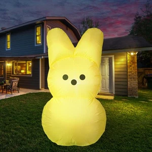 Easter Inflatables Outdoor Decorations,Yellow Bunny Blow Up Easter Yard Decor... - Picture 1 of 6