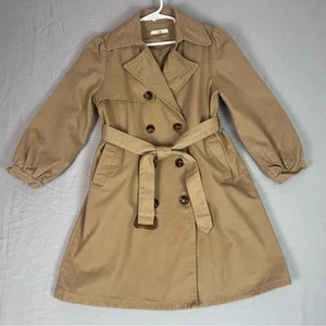 Hanna Andersson Girls Double Breasted Trench Coat Size 130cm, 8 US Lined Preppy - Picture 1 of 8