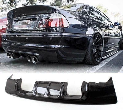 Alerón difusor labial parachoques trasero carbono real para BMW Serie 3 E46 M3 2000-2006 Foto 1 de 4