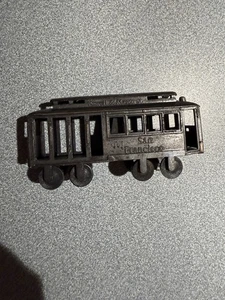 Vintage Druckguss Miniatur Bronze Bleistiftspitzer - San Francisco Trolley Car - Bild 1 von 11