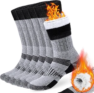 Merino Wool Socks for Men and Women Warm Thermal Boot Hiking Socks 3 Pairs - Picture 1 of 12