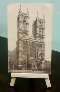 INDIA VINTAGE FOTO POSTAL IMPRESA INGLATERRA: LONDRES WESTMINISTER ABBEY, WEST - Imagen 1 de 4