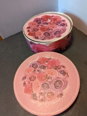 JUEGO DE 4 PLATOS APERITIVOS ROSANNA EN CAJA PATRÓN ROSA MUY BONITO Foto 1 de 4