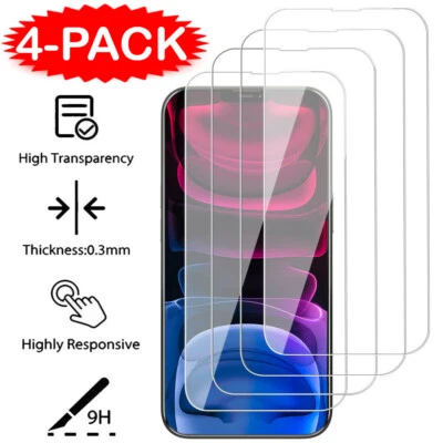 For iPhone 17 16 15 14 13 12 11 Pro Max X XR 16E Tempered Glass Screen Protector - Image 1 of 4