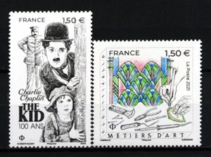 FRANCE 5471 & 5473 CHAPLIN LE KID, VITRAILLISTE, 2021, NEUFS xx, TRÈS BEAUX - Picture 1 of 1