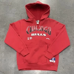 1990’S CHICAGO BULLS NUTMEG HOODIE Size Small 17x23” Hooded Sweater Red - Picture 1 of 4