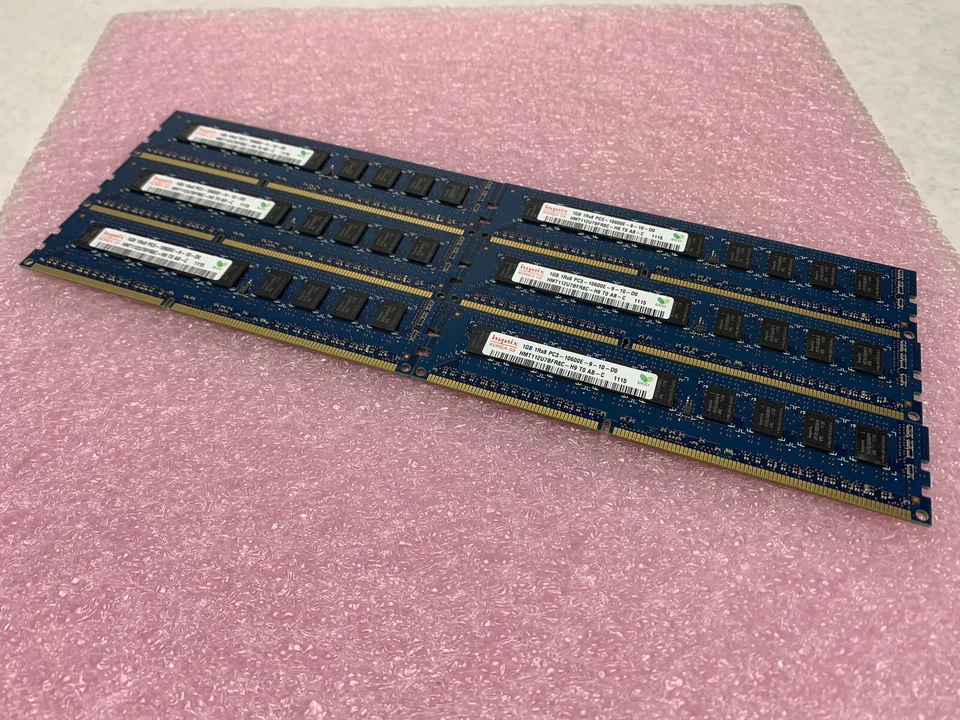Hynix 6GB Kit 6x1GB 1Rx8 PC3-10600E-9-10-D0 Server RAM HMT112U7BFR8C - Image 1 of 4