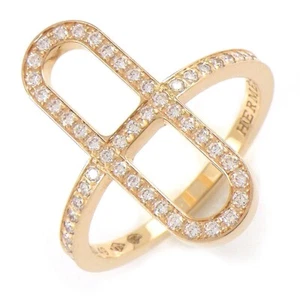 HERMES Ring Ever Chaine D'ancre Diamond 750(18K) Rose(Pink) Gold #49 US5 - Picture 1 of 9