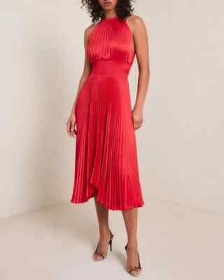 A.L.C Renzo II Red Pleated Midi Dress Size:6   $595 NWT - Image 1 of 4