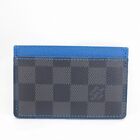 Louis Vuitton Schachbrett Graphit Tür Karte einfach grau/blau Kartenetui N64029 A