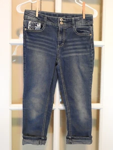 Faded Glory Jeans Girls Size 14 Capri/Cropped w/Cuffs 5 Pckts Verify Msmts Exc - Picture 1 of 7