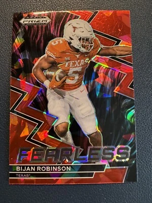 Bijan Robinson 2023 Prizm Draft Picks Fearless Red Cracked Ice RC #F-21 Falcons - Image 1 of 2