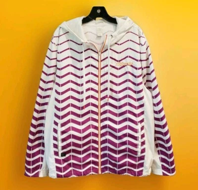 Chaqueta cortavientos Adidas vintage Y2K talla mediana cremallera completa calce suelto púrpura  Foto 1 de 4