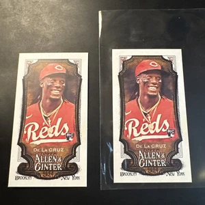 2024 MINI ELLY DE LA CRUZ ALLEN GINTER BACK ROOKIE BASEBALL CARD AND BASE - Picture 1 of 2