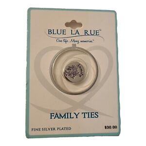Blue La Rue Floating Charms Family Ties Family Tree Fine Silver Plated NWT