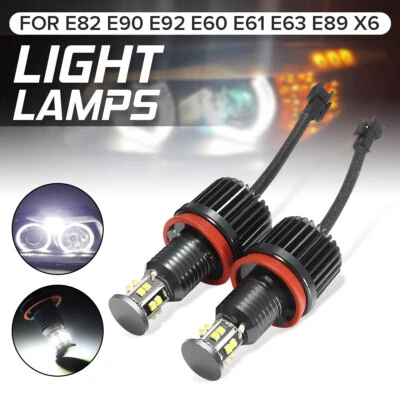 White SMD LED Angle Eye Halo Light Bulb For BMW E82 E90 E92 E60 X6 60W H8 - Image 1 of 4
