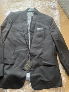 River Island Jacket Edward Slim 42 R Black Rrp £65 Brand New - Picture 1 of 5