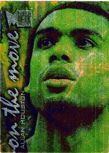 1996 DETROIT PISTONS NBA Card ALLAN HOUSTON Fleer Metal On The Move - Picture 1 of 3